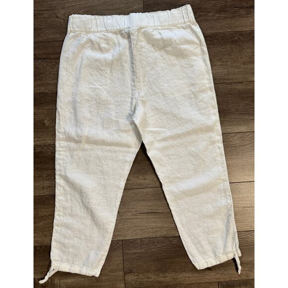 J. Jill PureJill 100% Linen‎ White Wide Leg Pull On Pants Size Large - Picture 3 of 5